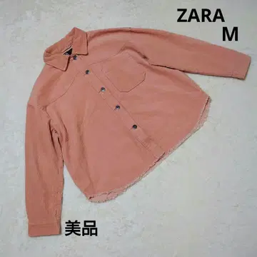 새상품급 ZARA 자라 살몬 핑크 코듀로이 셔츠 오버 사이즈 M