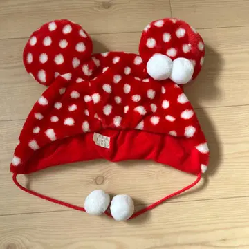 디즈니 팬캡 미니 도트 빨간색