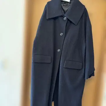 hache 블랙 롱 코트