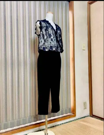 레이스 V넥 셋업 팬츠