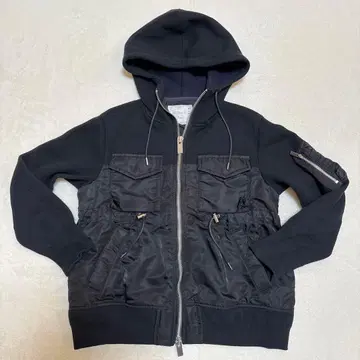 사카이 sacai MA-1 도킹 지퍼 후드티 1 블랙