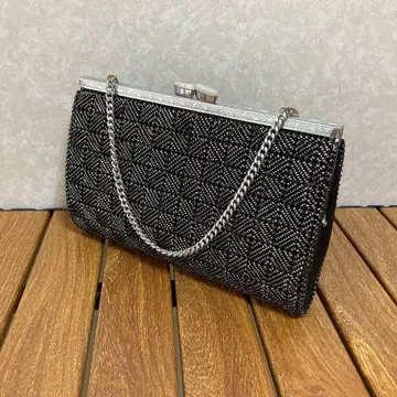 쇼와 레트로 클러치백 핸드백 포멀백 비즈 장식 가마구치