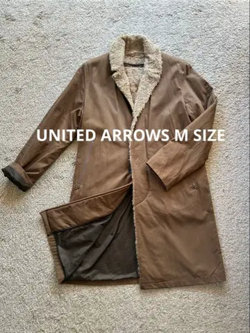UNITED ARROWS 남성용 코트 브라운 인조 모피 포함
