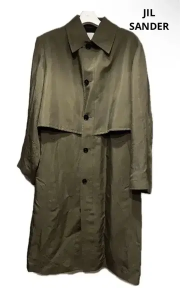 질 샌더 올리브 트렌치코트