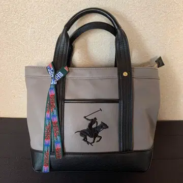 BEVERLY HILLS POLO CLUB 가죽 토트백 그레이