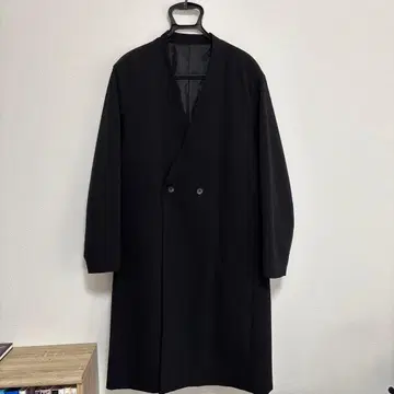 STUDIOUS 노카라 롱 자켓 블랙