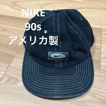 USA NIKE 캡 프론트 로고 빈티지 90s 블랙