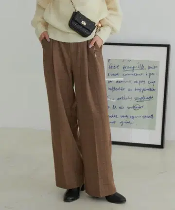 VIS 울라이크 멜란지 와이드 팬츠 [ 안티필링 워셔블 ] L