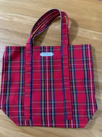 R&D.M.Co- 빨간색 타탄 체크 백