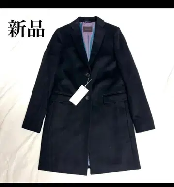 새상품 블랙 체스터 코트 사이즈 38 일본제 캐시미어