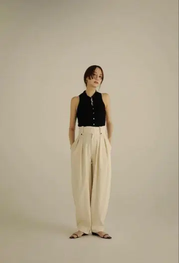 louren slub cotton cocoon pants