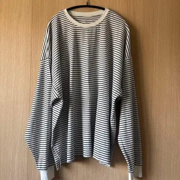 ARULLE 보더 롱 T 소매 리브 루즈핏