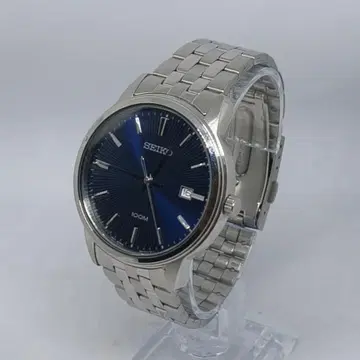 SEIKO 삼침 쿼츠 손목시계 네이비 다이얼 6N42-00G0 작동품