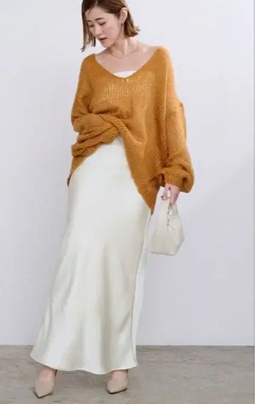 유어스 새틴 머메이드 맥시 화이트 M