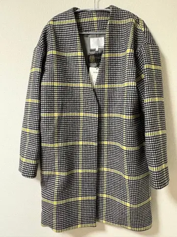 [택 포함 새상품] VEGA 체크 노카라 코트