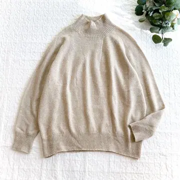 UNTITLED 실크 캐시미어 빌드넥 니트 워셔블 빅 사이즈