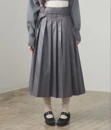 Ray Beams 가죽 같은 플리츠 스커트