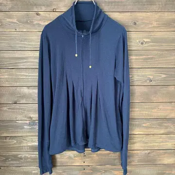 [ 펠리시모 ] 네이비 집업 하이넥 상의 M