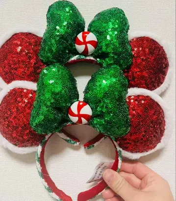 2세트 디즈니 머리띠 캔디 페퍼민트 스팽글