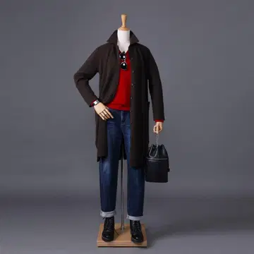 네이처스 무염색 야크 옷깃 달린 롱 가디건 하자품