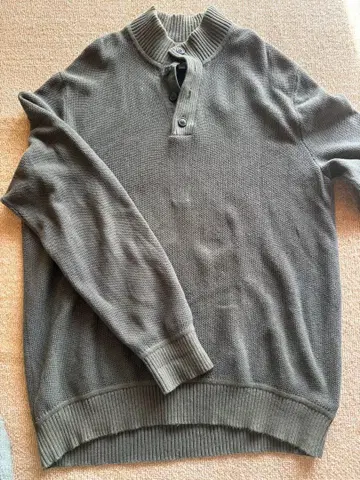 GAP 하프 버튼 니트 다크 그린