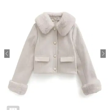 grl 비쥬 버튼 퍼 숏 기장 코트[kz700] S 사이즈 아이보리