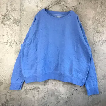 B808 구제 의류 트레이닝복 맨투맨 파랑 무지 90s Y2K