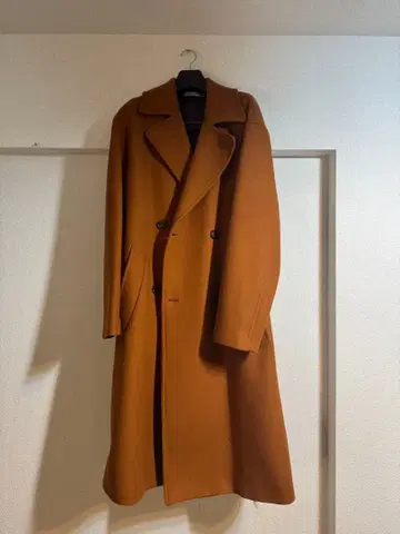 2022aw 자라 주홍색 오렌지 더블 롱 코트