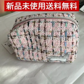 폴리에스테르 소재 핑크 파우치 고양이 자수