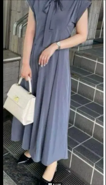 FRAY I.D 스티치 디자인 쉐이프 드레스 그레이 원피스