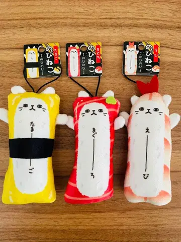 늘어나는 고양이 택 포함 초밥 계란 참치 새우 SUSHI 일본 일식