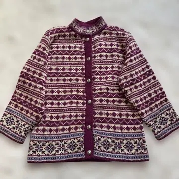 페어아일 패턴 울 혼방 긴팔 스웨터