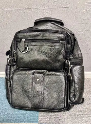 천연 가죽 백팩 남성용 13인치 PC 대응 방수 새상품