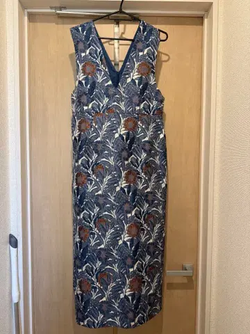 KBF 자카드 아이라인 원피스 블루