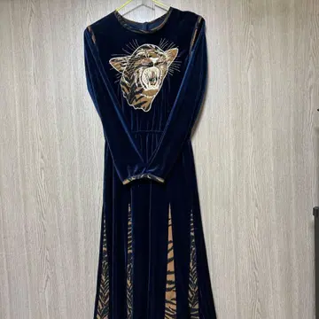 구제 의류 호랑이 무늬 원피스 네이비