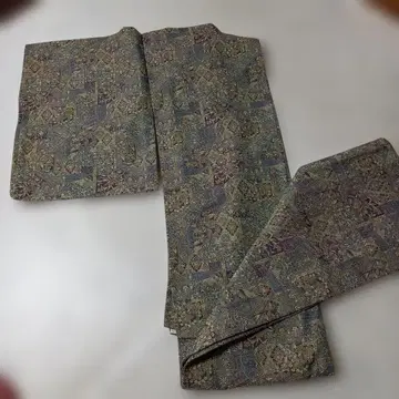 코몬 기모노 다색 꽃무늬