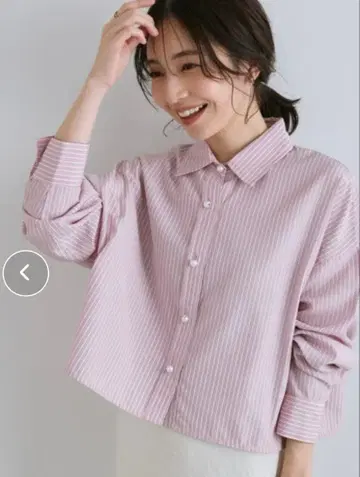 [ ZOZO 한정 컬러 ] 스트라이프 크롭 셔츠