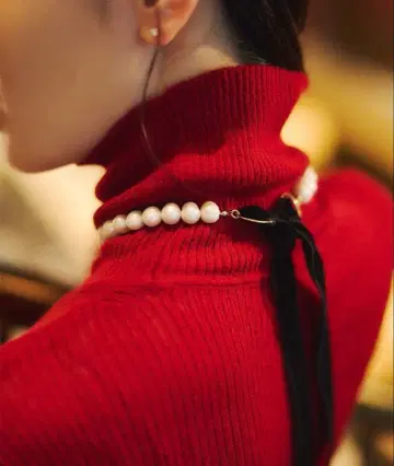 anuans 펄 리본 목걸이 ( BLACK )