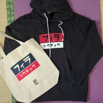 FILA 후드 부착 후드티와 토트백 세트