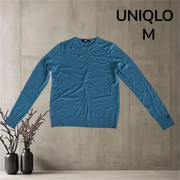 UNIQLO 유니클로 울 니트 스웨터 M 블루 심플