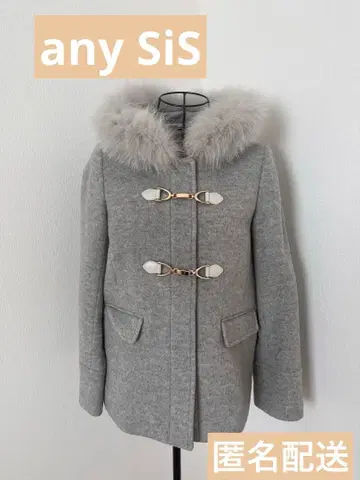 any SiS anySiS 그레이 퍼 후드 더플 코트 아우터 S