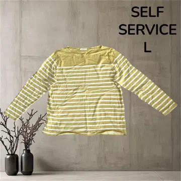 SELF SERVICE 여성용 긴팔 T셔츠 롱T L 보더