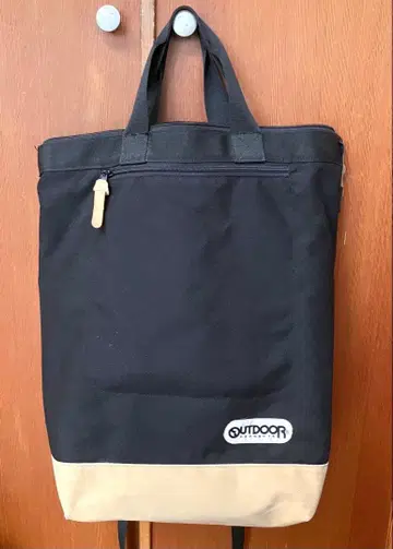 OUTDOOR 2WAY 클래식 토트 백팩 블랙