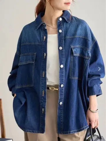 [ 새상품 ] 디스코트 데님 빅 셔츠 데님 자켓 블루
