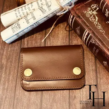 미들 트래커 지갑 이탈리아 가죽 잉그라사트 다크 브라운