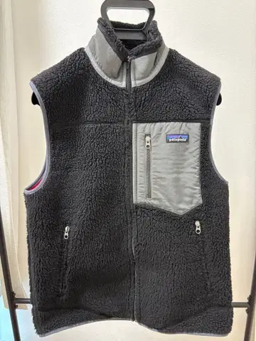 patagonia 레트로X 플리스 베스트 S 블랙/그레이/빨간색