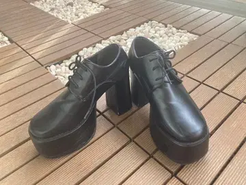 통굽 플랫폼 신발 블랙 하이힐