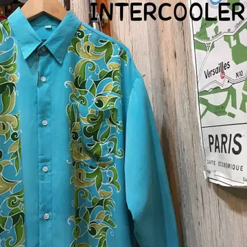 INTERCOOLER 하와이풍 긴팔 셔츠 XXL 구제 의류 (1881)