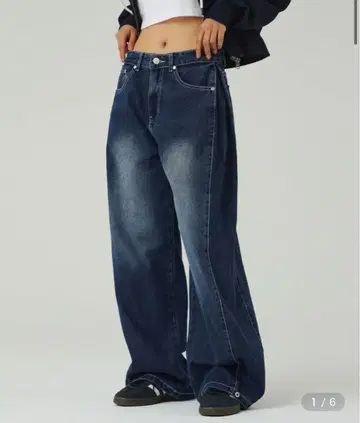 AGD Side chinsnap button wide denimpants