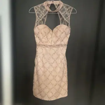 DAZZY 핑크 레이스 타이틀 드레스